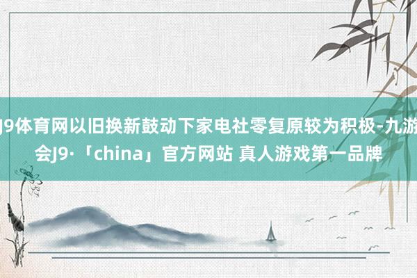 J9体育网以旧换新鼓动下家电社零复原较为积极-九游会J9·「china」官方网站 真人游戏第一品牌